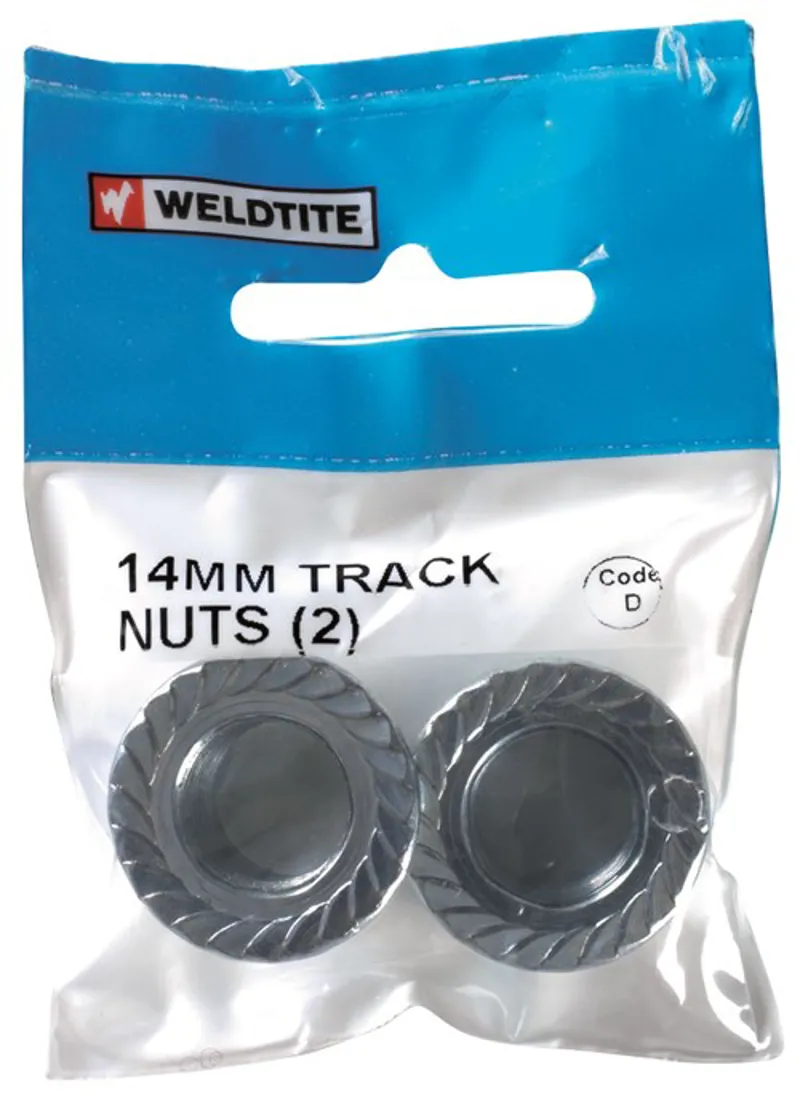 Weldtite Bikebits 08034 - 14mm Track Nuts in Silver